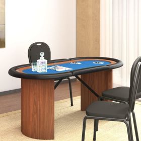 10-Player Poker Table Blue 63"x31.5"x29.5"