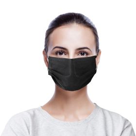 Disposable Black Face Masks in Bulk. Pack of 2500 Adult Mouth & Nose Masks. 3-ply Mouth Covers with Nose Wire. Unisex Face Dust Protection with A