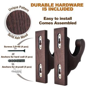 Gun Rack Wall Mount Hold Up Displays Horizontal Gun Rack and Shotgun Hooks Store Rifle Shotgun Bow Real Hardwood Hanger Wenge