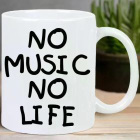 NO MUSIC NO LIFE Ceramic Coffee Mug - Reusable, Insulated, Hand-Wash Only - Perfect for Coffee Lovers, Men