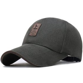 Men Washed Plain Baseball Cap (Color: Green)