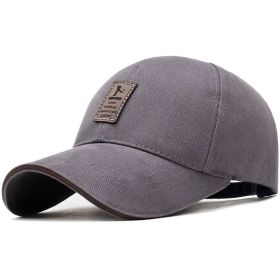 Men Washed Plain Baseball Cap (Color: Gray)