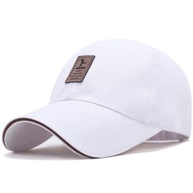 Men Washed Plain Baseball Cap (Color: White)