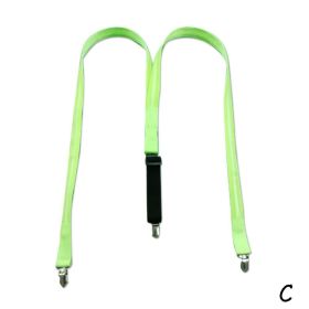 Light Up Men's Led Suspenders Bow Tie Perfect For Music Suspenders Illuminated Led Festival Costume Party (Color: Suspenders- Green)