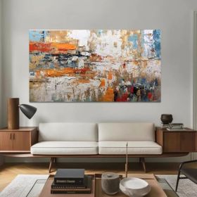 Modern abstract textured oil painting neutral minimalist oil painting hand painted customized painting bedroom living room decor home gift (Style: 01, size: 100x200cm)