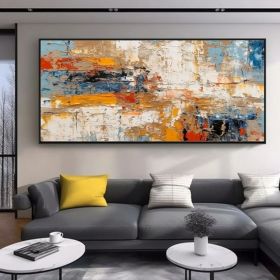 Modern abstract textured oil painting neutral minimalist oil painting hand painted customized painting bedroom living room decor home gift (Style: 01, size: 120x240cm)