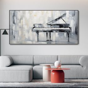 Hand Painted Large Original Piano Oil Painting Abstract High Quality Grey Wall Art Contemporary Artwork Modern Texture Living Room Deco Customiza (Style: 01, size: 140x280cm)