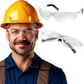 Pack of 12 Safety Glasses with Clear Anti Scratch Resistant Wrap-Around Lens One Size ANSI CE Safety Eyewear Protective Safety Spectacles Transpa (Color: Clear)