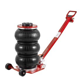 VEVOR Air Jack, 3 Ton/6600 lbs Triple Bag Air Jack, Airbag Jack with Six Steel Pipes, Lift up to 17.7", 3-5 s Fast Lifting Pneumatic Jack (Color: Red, Load Capacity: 3 T)