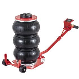 VEVOR Air Jack, 3 Ton/6600 lbs Triple Bag Air Jack, Airbag Jack with Six Steel Pipes, Lift up to 17.7 inch/450 mm, 3-5 s Fast Lifting Pneumatic J (Color: Red, Load Capacity: 3 T)