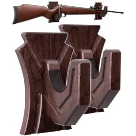 Gun Rack Wall Mount Hold Up Displays Horizontal Gun Rack and Shotgun Hooks Store Rifle Shotgun Bow Real Hardwood Hanger (Brand: Teslyar)