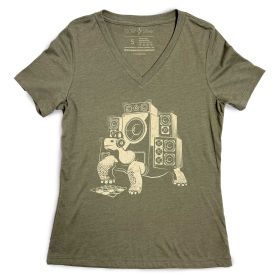 Slow Beats Womens V-neck T-shirt (size: XL)