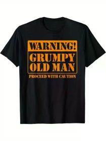 Grumpy Old Man Tee Shirt for Grandfathers Dads Father's Day T-Shirt (Color: Black, size: L)