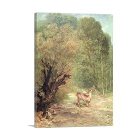 Hunted Roe-Deer On The Alert Spring 1867 (Type: Standard Framed Canvas Print, size: 32" x 24" / 80cm x 60cm (approx))
