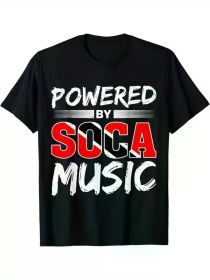 Soca Music-Inspired Men's T-Shirt - 100% Cotton, Crew Neck, Short Sleeve, Regular Fit - Perfect for Everyday & Casual Wear (Color: Black, size: S)