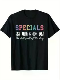 Music Teacher Graphic Cotton T-Shirt for Men - Casual Crew Neck, Short Sleeve, Perfect for Outdoor & Back to School Wear (Color: Black, size: XXXL)