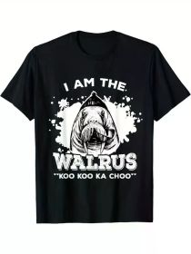 Beatles-Inspired 'I Am The Walrus' Graphic Tee for Men - Soft Cotton, Short Sleeve, Crew Neck | Perfect Gift for Music Lovers (Color: Black, size: XL)