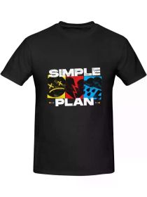 Simple Music Plan Shirt Men's Fashion Soft Breathable Cotton Short Sleeve T-Shirt Round Neck Black Couple Clothing 2025 Family T-Shirt (Color: Black, size: XXL)