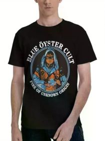 Blue Rock Oyster Music Culture Band T-Shirt Men's Casual Short Sleeve Classic Crew Neck Clothing 2025 Family T-Shirt (Color: Black, size: M)