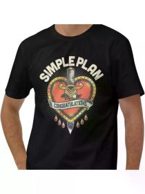 Simple Musics Plan Men's Short Sleeve Cotton Crewneck T-Shirt - Soft Casual Black Tee with (Color: Black, size: M)