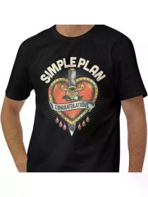 Simple Musics Plan Men's Short Sleeve Cotton Crewneck T-Shirt - Soft Casual Black Tee with (Color: Black, size: XXXL)