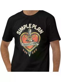 Simple Musics Plan Men's Short Sleeve Cotton Crewneck T-Shirt - Soft Casual Black Tee with (Color: Black, size: XXL)