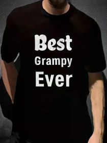 Best Grampy Ever Graphic Print Cotton T-Shirt - Stylish Casual Tee for Men, Regular Fit, Soft & Breathable, Perfect Gift for Grandfathers (Color: Black, size: XL)