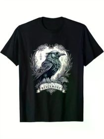 Allan Poe "Crow" T-Shirt, Gift for Men'S Father, Husband And Grandfather, S-XXXL, Black. (Color: Black, size: XXXL)