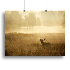 Large red deer stag silhouette in autumn Canvas Print or Poster (Type: Poster Print, size: 12" x 8" / 30cm x 20cm (approx))