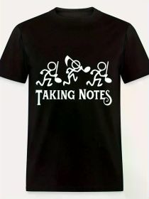 Taking Notes Funny Music Teacher Musician Music Gu-1361 Funny Men'S Short Sleeve Graphic T-Shirt Collection Black (Color: Black, size: XL)